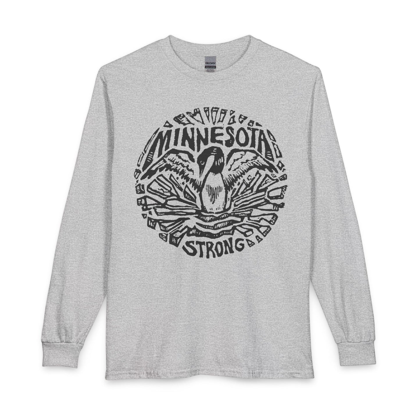 Minnesota Strong Long Sleeve Tee — Loon Lake Nature Graphic